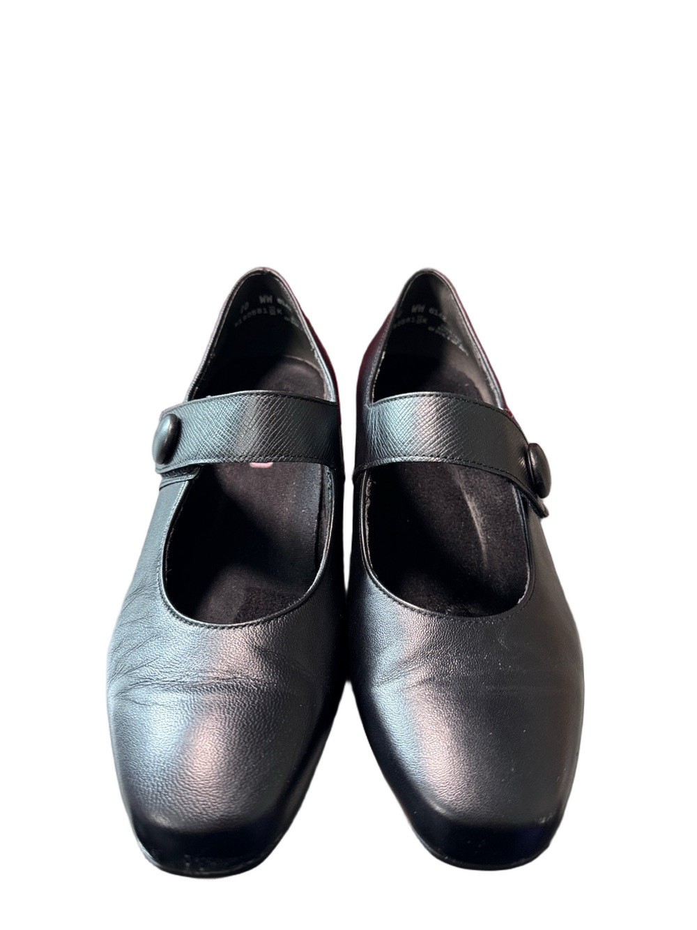 Munro Black Leather Mary Jane Comfort Wedge Shoes Size 10 WW